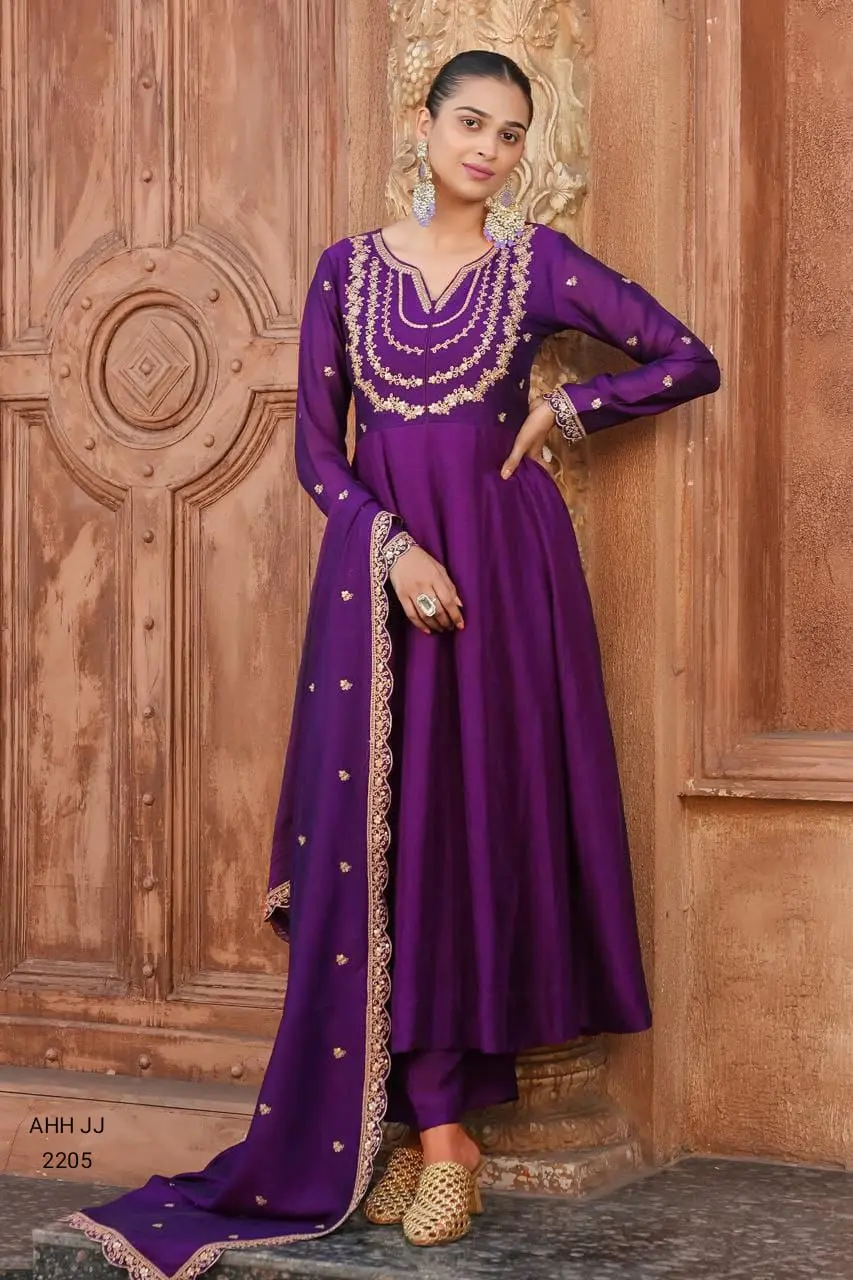 Sky Blue Designer Anarkali Dress with Dupatta